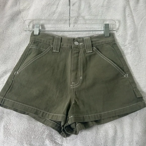 Olive Green Women's Shorts - Picture 1 of 5